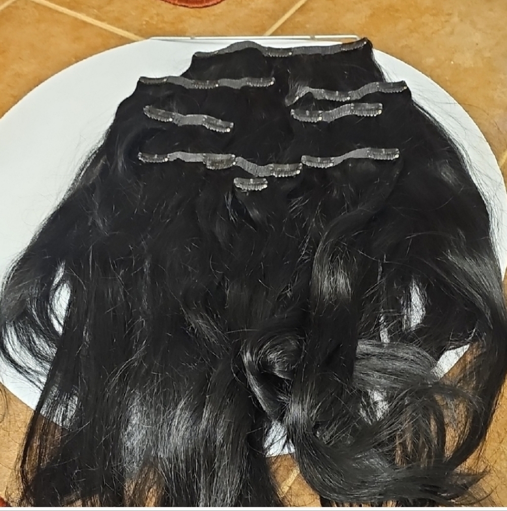 Luxurious Black Hair Extensions 23" inch